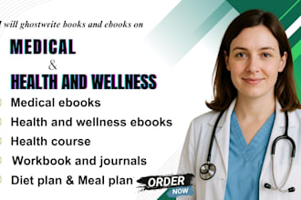 ghostwrite health and fitness ebook, medical writing, journals, workbooks, kdp