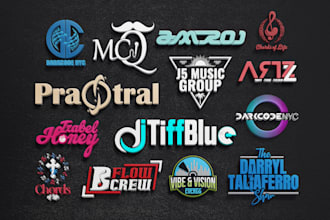 do music dj rap event and custom text logo