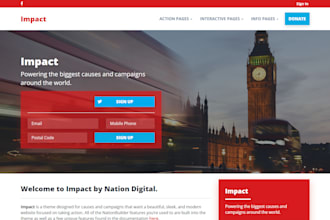 build and customize nationbuilder website political campaign charity donation