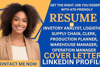 do inventory analyst, logistics, supply chain production planner clerk resume
