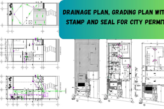 design a grading and drainage plan with pe stamp and sign for city permit