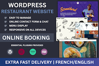 design a professional restaurant website with online booking