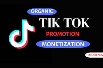 set up and manage tiktok monetization, promotion  organically
