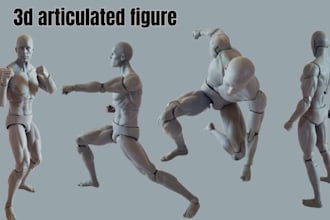 do 3d articulated action figure 3d miniature 3d sculpt 3d model 3d toy model stl