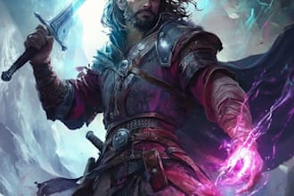 draw dnd character art design illustration and fantasy concept art