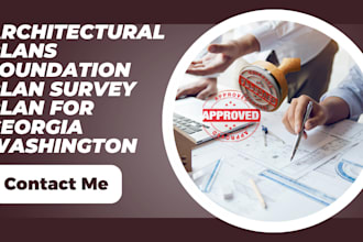 architectural plans, foundation plan, survey plan for georgia washington