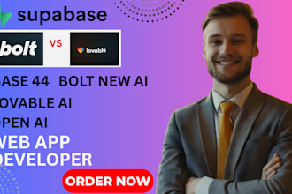 build lovable ai web apps wit base 44 supabase open ai bolt new