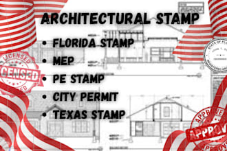 do architectural stamp, pe stamp, florida stamp, texas stamp for city permit