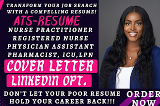 create a job winning healthcare resume CV for nurses, icu, medical professional