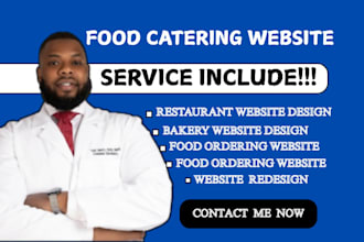 design food catering website, restaurant website design, bakery ordering website
