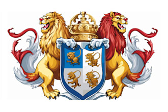 design luxury heraldic coat of arms family crests logo with in 10 hours
