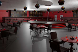 3d night club interior,exterior design,lounge, event space, vip,stage rendering