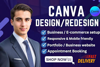 design canva website canva landing page canva portfolio canva template design