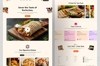 design restaurant and catering website, bakery, cafe, menu design with booking