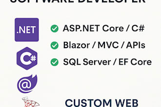 develop custom software using dot net core and mvc