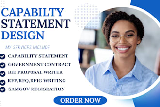 write capability statement, rfq, rfi, rfp and  business plans