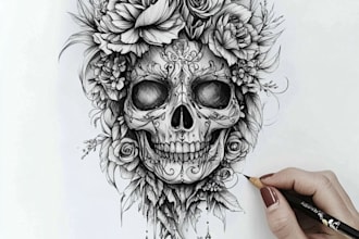 design genuine unique skull tattoo