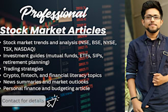 write finance, investing and stock market articles for global markets