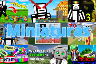 diseñaré miniaturas de minecraft en 3d para tu canal