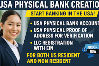 create USA bank for any country, get USA physical address and proof of address
