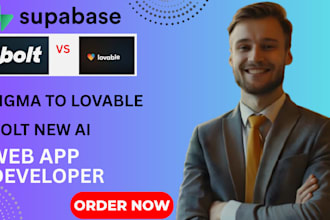 convert figma design to lovable ai web app with  bolt new ai and supabase
