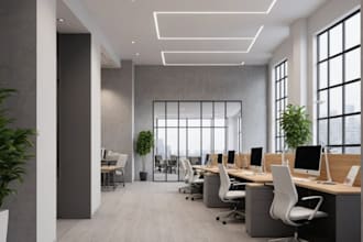 remodel realistic3d office interior,render lobby,coworking space,conference room