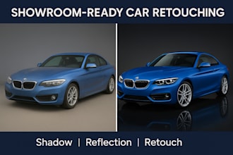 do professional car photo editing shadow, reflection and retouching