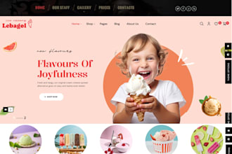 design ice cream shopify store cookies chocolate store bakery pastries website
