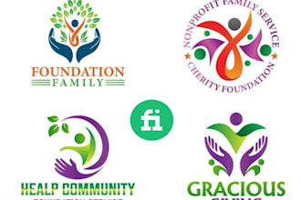 do modern charity nonprofit events or organisation logo