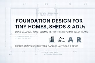 design foundation plan for tiny home, shed and adu