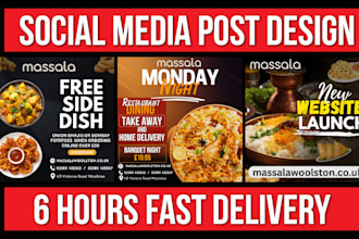design high quality social media posts food posters facebook and instagram post