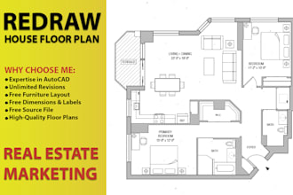 redraw house plan and site plan in autocad