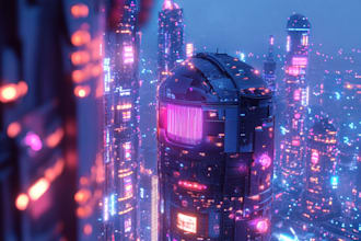 make a science fiction city, futuristic city concept art
