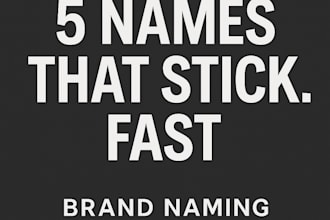 name your brand, product, or business with 5 options