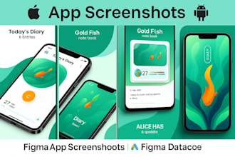figma app UI design and app store screenshoots for mobile