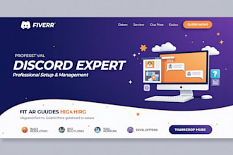 design discord banner logo animated for your server whop