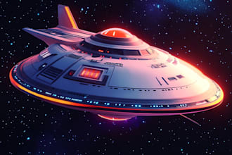 design spaceship, sci fi illustration