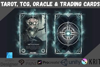 design custom tcg, tarot, oracle, and trading card game illustration