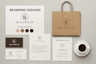 design a branding package with logo, colors, and fonts