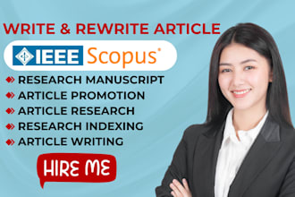write article ieee, ssci, sci, scopus research ar ticle indexed journal