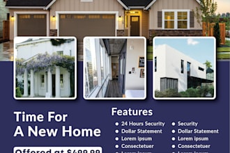 create real estate property promotion, open house flyers