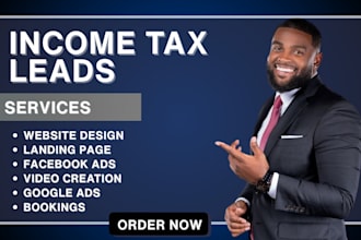 income tax leads tax website income tax finance website tax leads landing page
