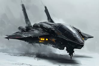 design a spaceship, sci fi illustration and sci fi art