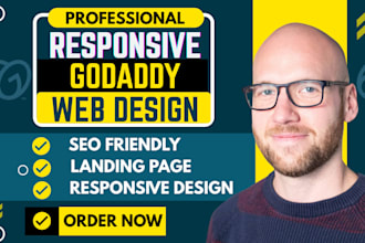 do godaddy website design or redesign, godaddy builder, ecommerce landing page