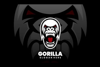 make gorilla head logo with satisfaction guarantee