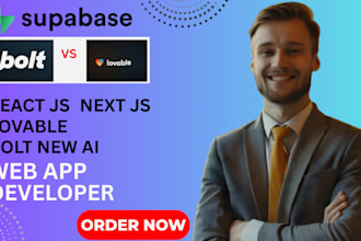 build ai saas mvp lovable ai web app with react next js supabase  bolt new