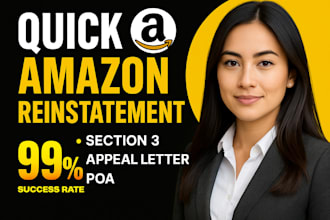 amazon reinstatement, poa, section 3 appeal, suspension help, violation issues
