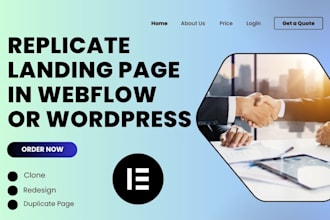 revamp and replicate landing page in webflow or wordpress