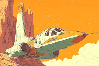 design a spaceship sci fi illustration