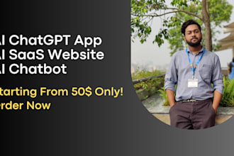develop ai chatgpt mobile app, ai saas website, chatbots